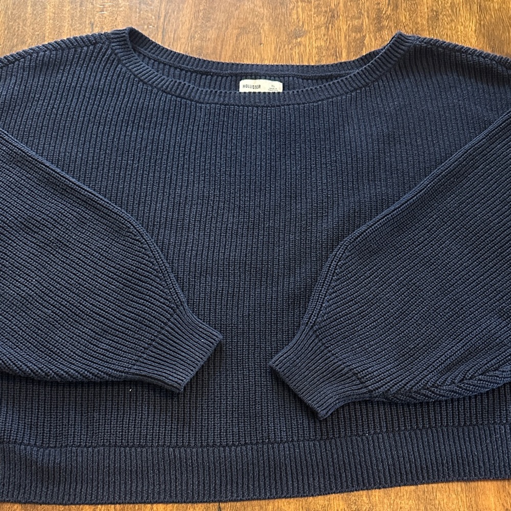 Hollister Navy Crew Neck Sweater
